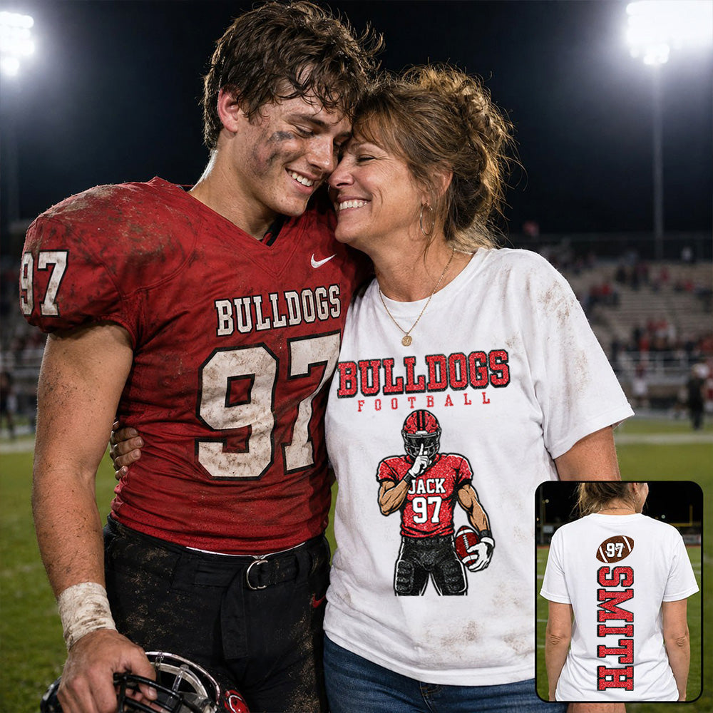Personalized American Football Mom Shirt - Football GameDay Custom Shirt For Mom, Dad Na02 T24