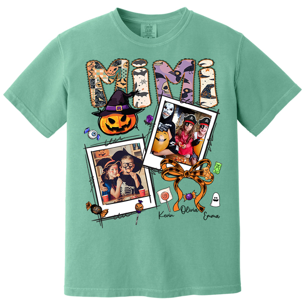 Custom Halloween Mimi Shirt - Personalized Nickname Grandma Nana Mimi Shirt For Autumn, Fall Grandma Shirt With Grandkids Names, Fall Halloween Nh00