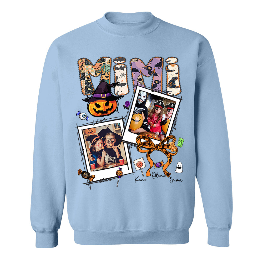 Custom Halloween Mimi Shirt - Personalized Nickname Grandma Nana Mimi Shirt For Autumn, Fall Grandma Shirt With Grandkids Names, Fall Halloween Nh00