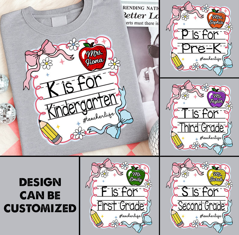 Custom Back to School Shirt, Gift for Pre-k 1st/2nd/3rd/4th Grade,...Teacher A2110 Pt99
