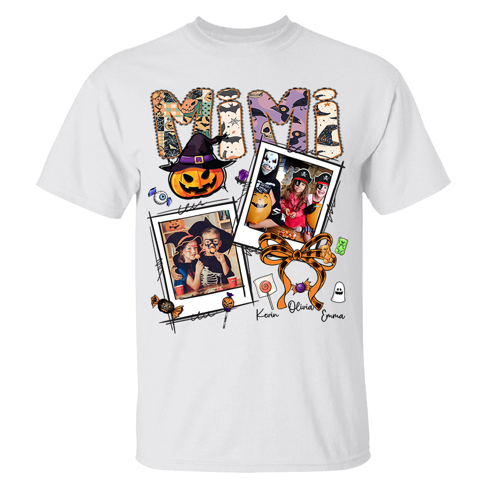 Custom Halloween Mimi Shirt - Personalized Nickname Grandma Nana Mimi Shirt For Autumn, Fall Grandma Shirt With Grandkids Names, Fall Halloween Nh00