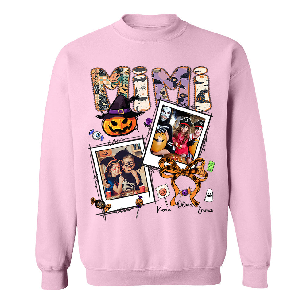 Custom Halloween Mimi Shirt - Personalized Nickname Grandma Nana Mimi Shirt For Autumn, Fall Grandma Shirt With Grandkids Names, Fall Halloween Nh00