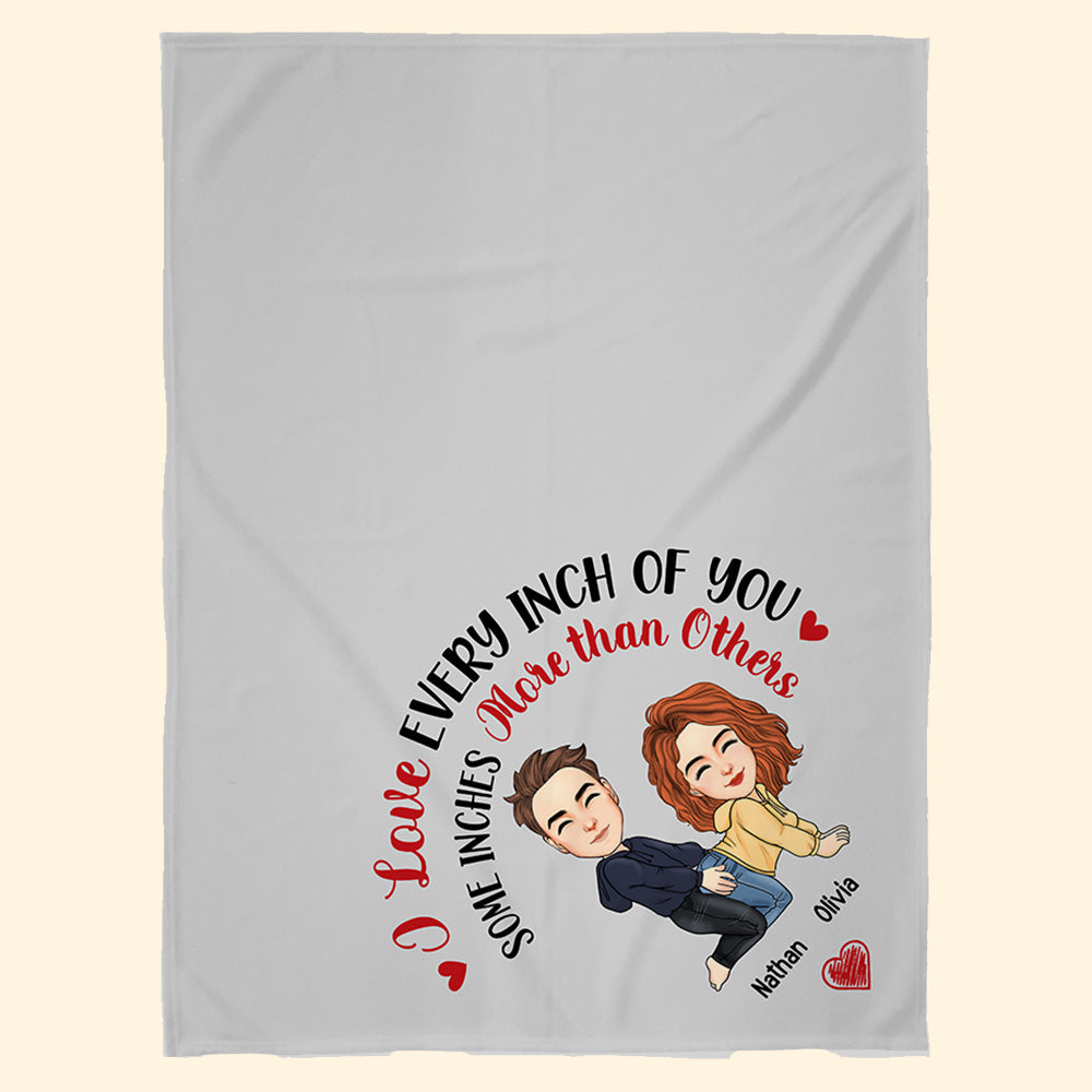 I Love Every Inch Of You - Custom Cudlling Blanket For Couple NA04 - NV01