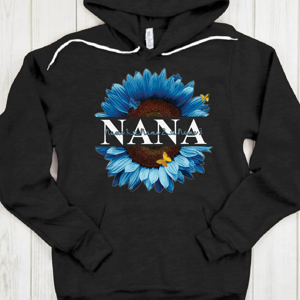 Personalized Nana Blue Sunflower Shirts - Old Woman Shirt - PHTS
