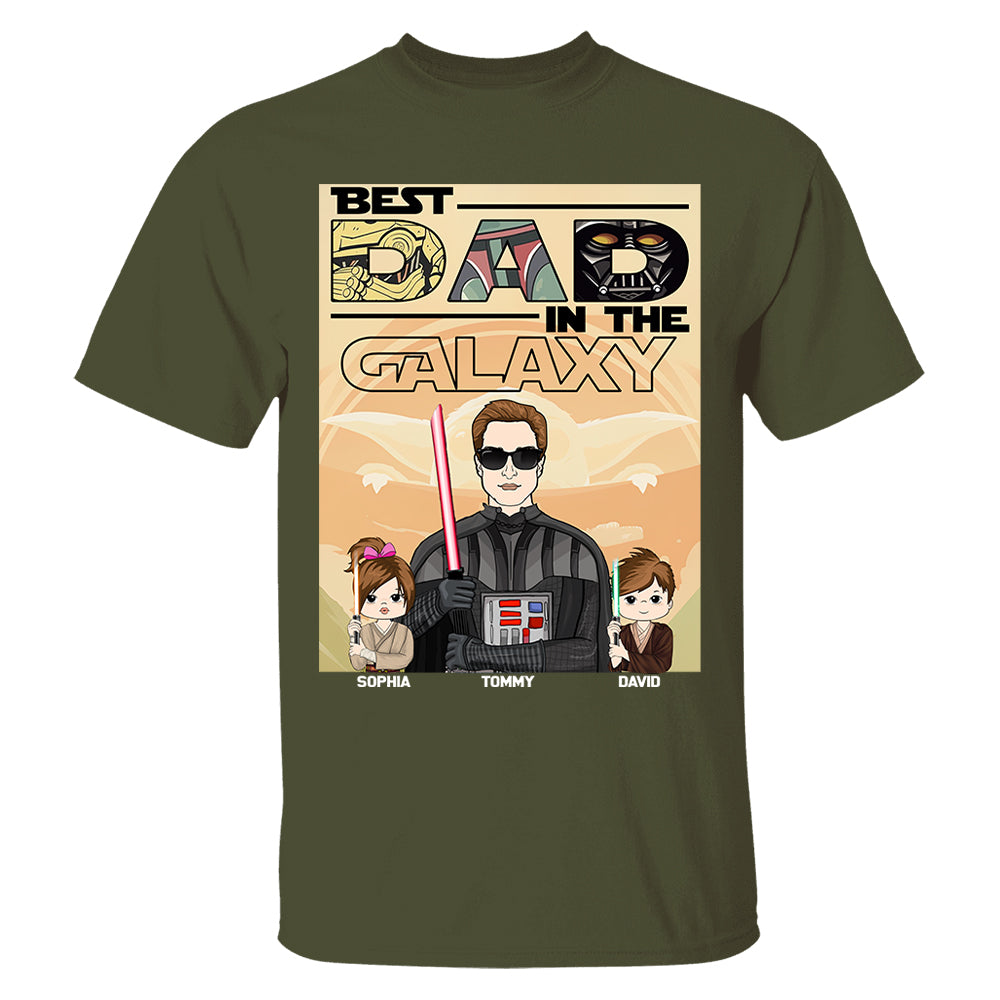 Best Dad In The Galaxy - Personalized Shirt For Dad Grandpa NA04 Hv01