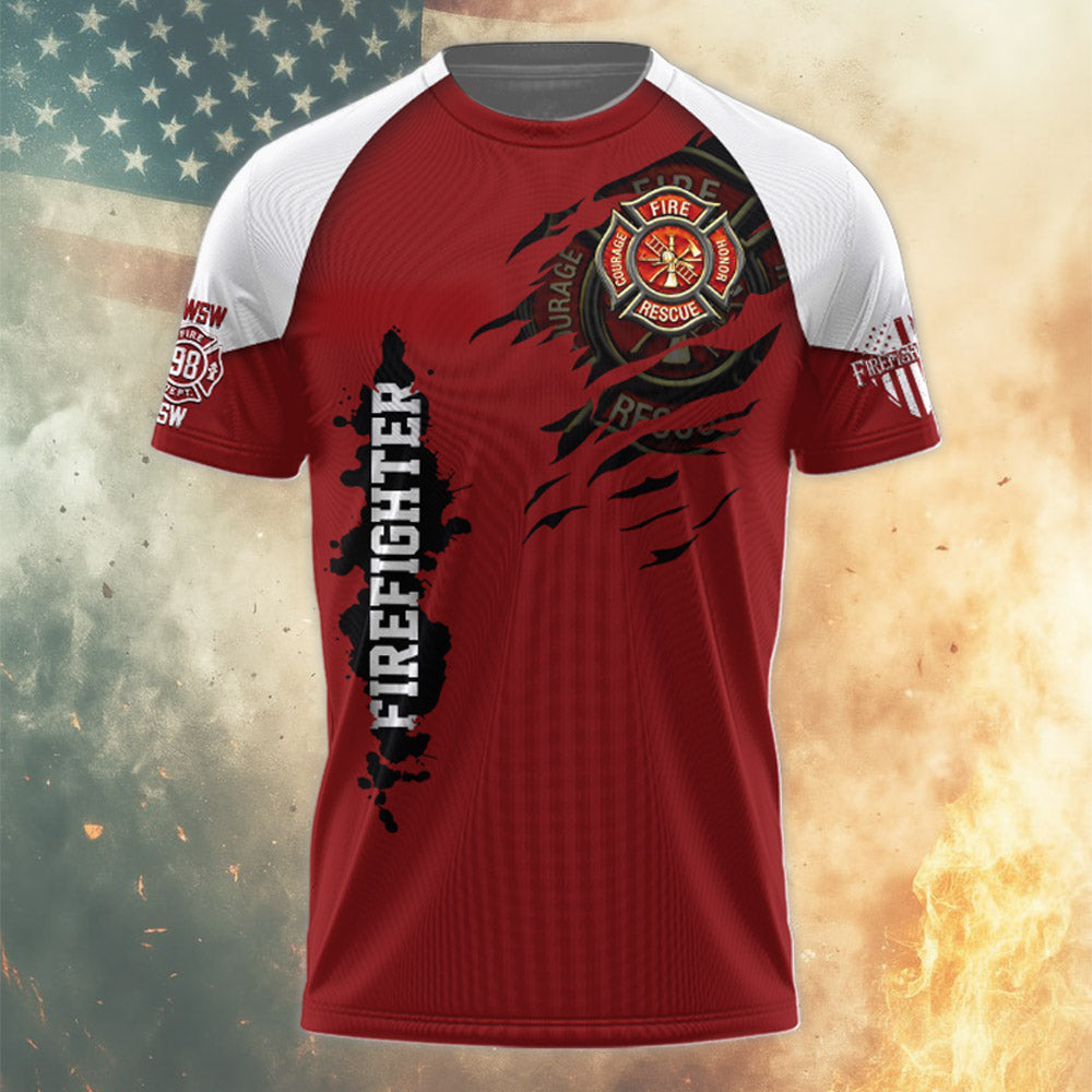 Sons of Fire Pride Duty Honor Personalized All Over Print Shirt For Fireman Firefighter A2110 Pt99