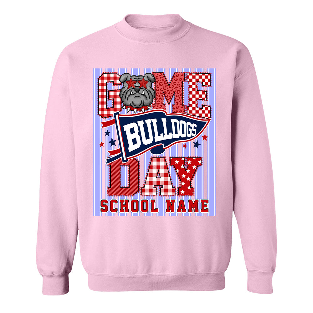 Custom School Name Mascot Striped, Back To Shool Shirt L0411 Hv01