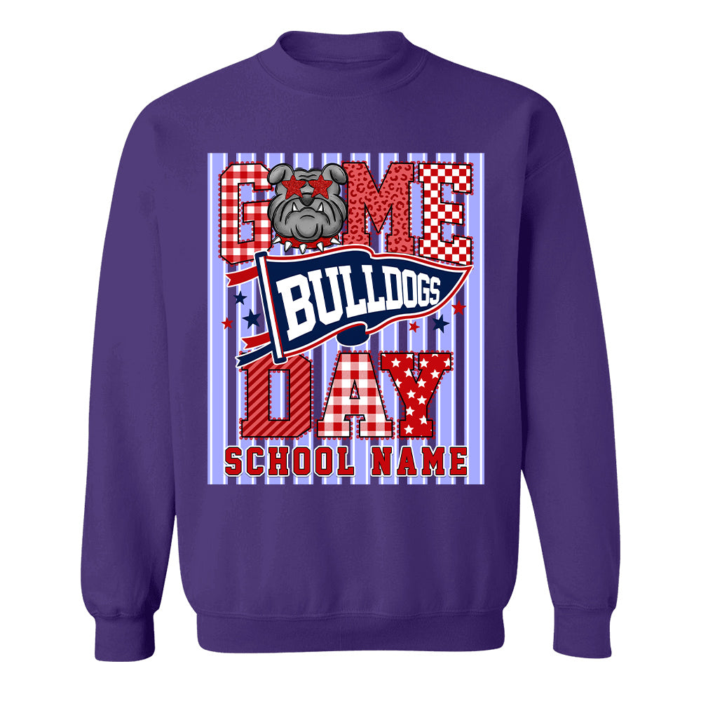Custom School Name Mascot Striped, Back To Shool Shirt L0411 Hv01