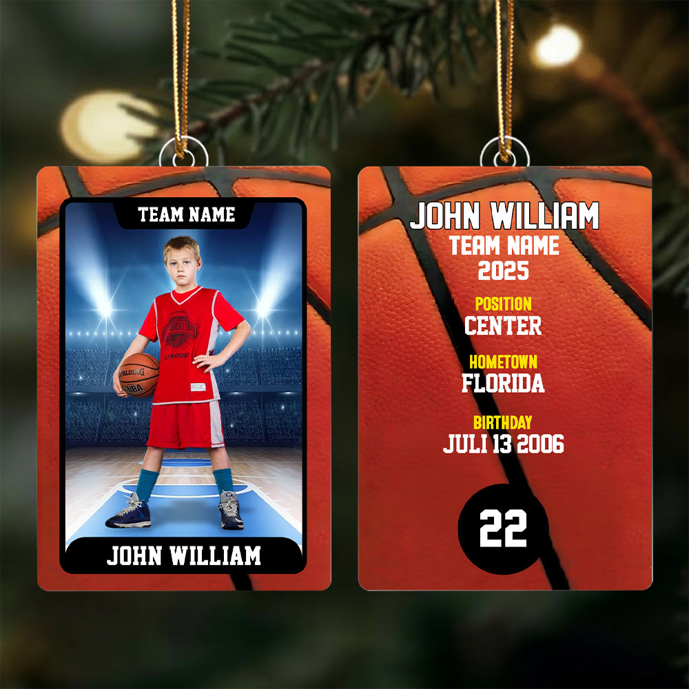 Basketball Card - Personalized Acrylic Ornament - Custom Photo Gift For Basketball Player T1807 TH23