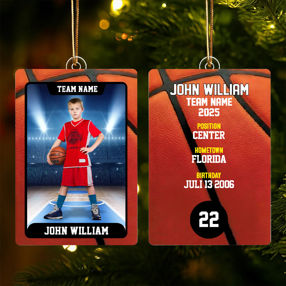 Basketball Card - Personalized Acrylic Ornament - Custom Photo Gift For Basketball Player T1807 TH23