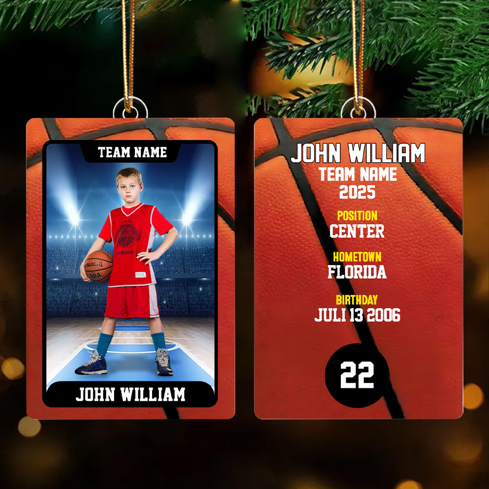 Basketball Card - Personalized Acrylic Ornament - Custom Photo Gift For Basketball Player T1807 TH23