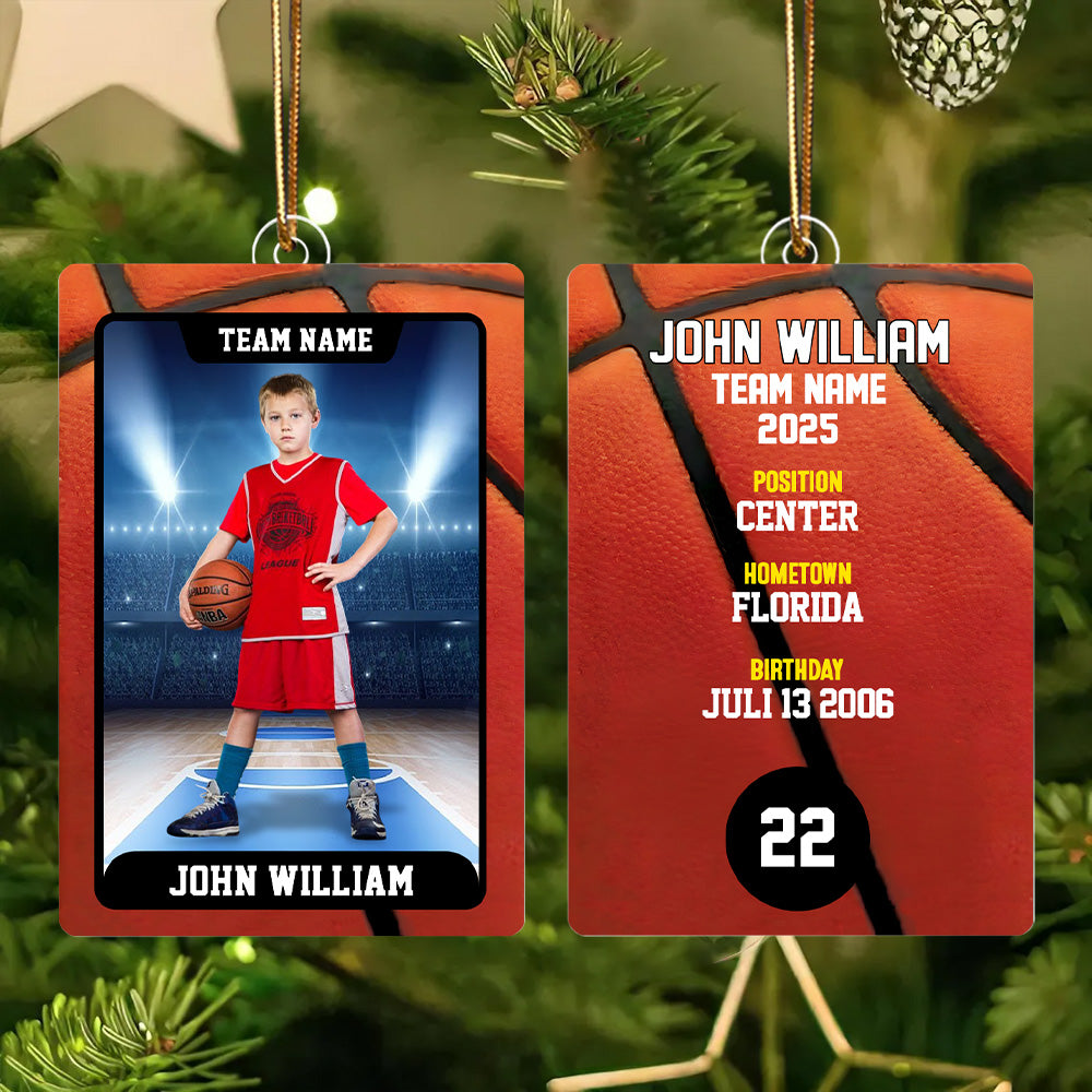 Basketball Card - Personalized Acrylic Ornament - Custom Photo Gift For Basketball Player T1807 TH23