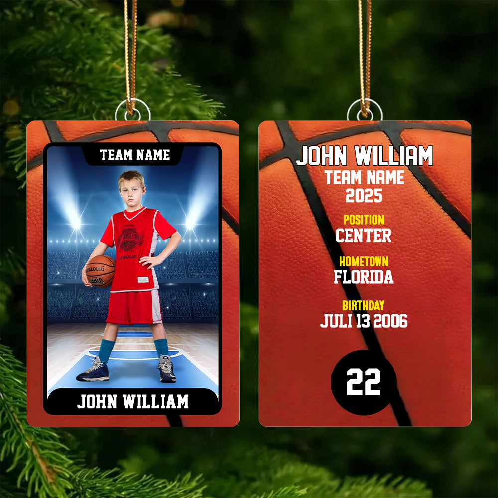 Basketball Card - Personalized Acrylic Ornament - Custom Photo Gift For Basketball Player T1807 TH23