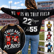 Personalized Those Are My Boys Football Mom Shirt, Custom Sports Mom Gameday Shirt T1807 Hv01