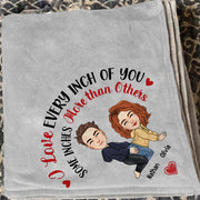 I Love Every Inch Of You - Custom Cudlling Blanket For Couple NA04 - NV01