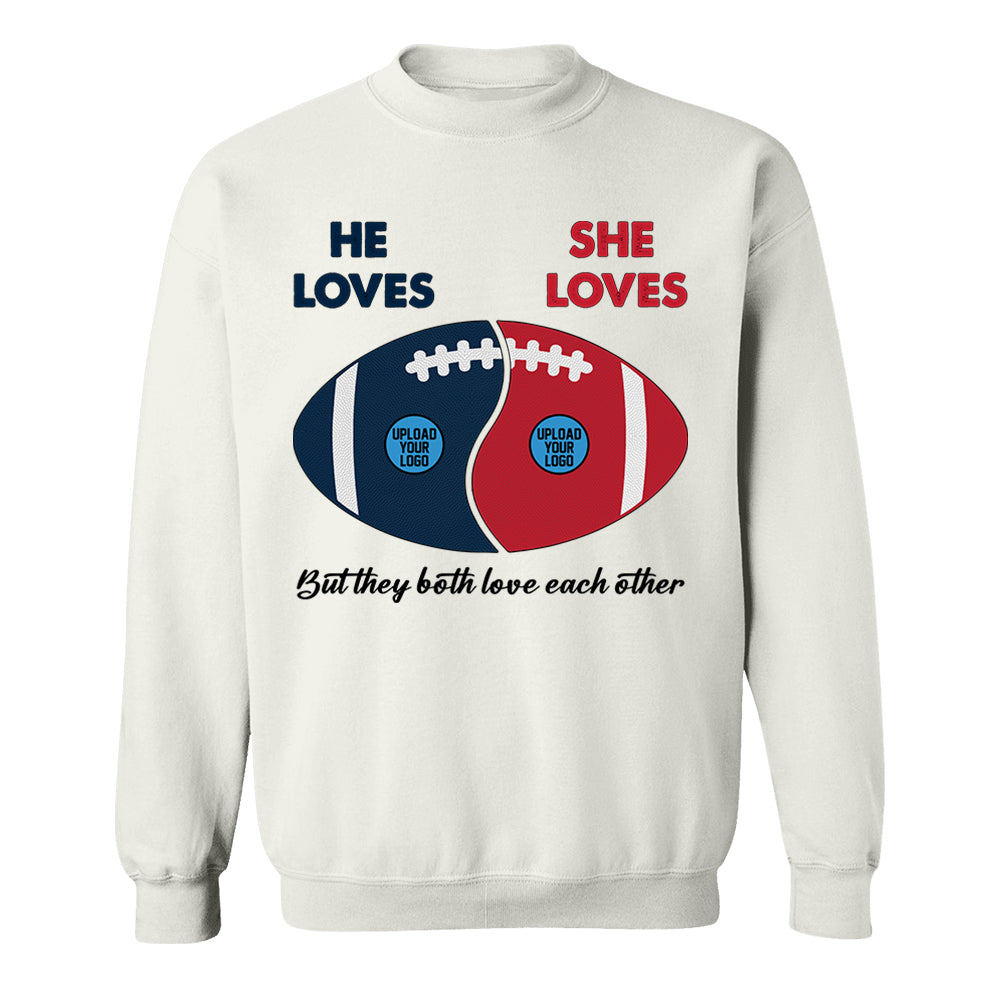 Custom Football Team Logo Gifts For Couple Shirt - Personalized American Football Shirts Tu20