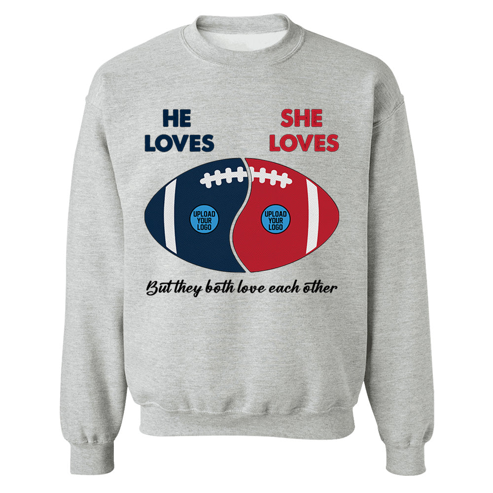 Custom Football Team Logo Gifts For Couple Shirt - Personalized American Football Shirts Tu20