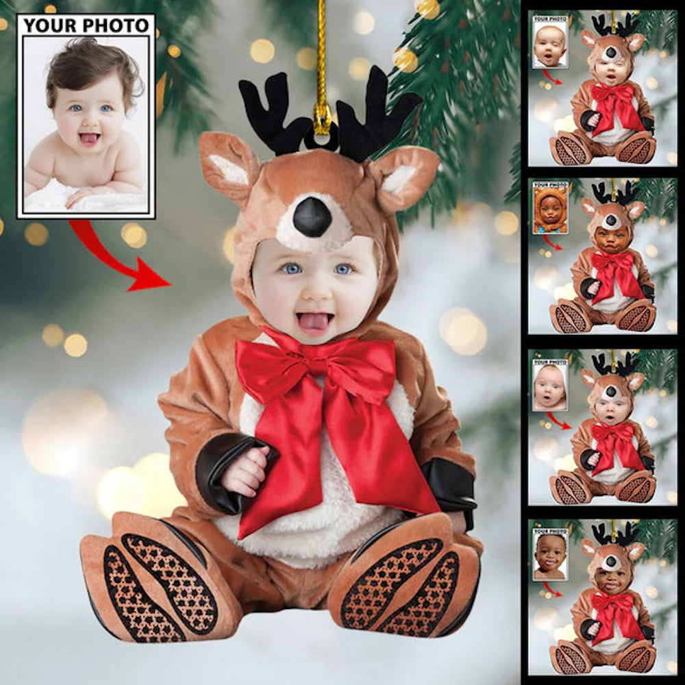 Adorable Newborn Baby - Personalized Acrylic Photo Ornament