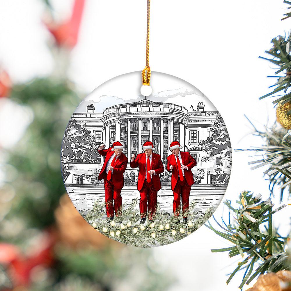 Trump Dancing In Front Of White House Ornament - N3005 VH01