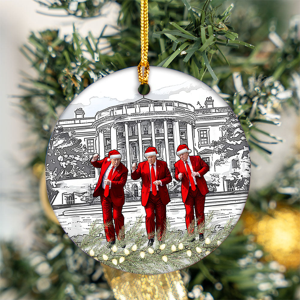 Trump Dancing In Front Of White House Ornament - N3005 VH01