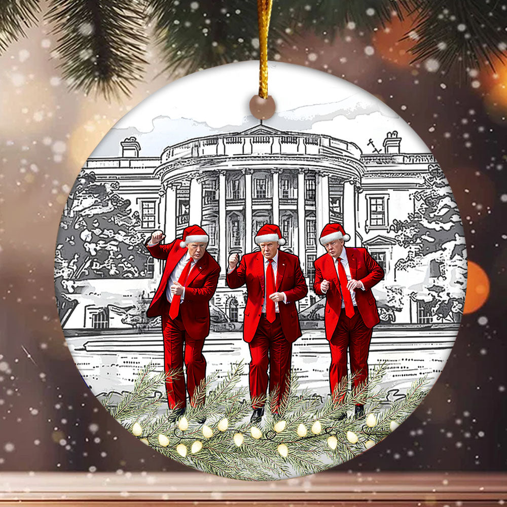 Trump Dancing In Front Of White House Ornament - N3005 VH01