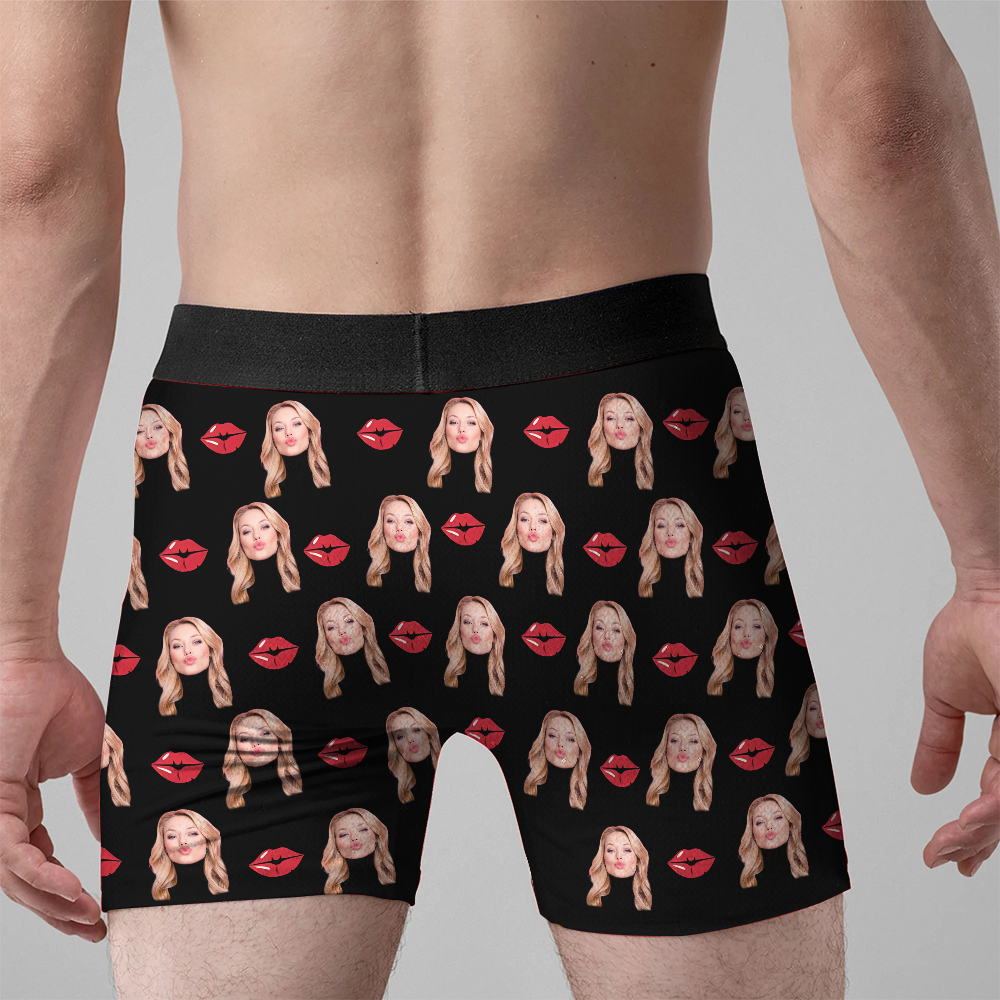Kiss - Personalized Photo Men's Boxer Briefs