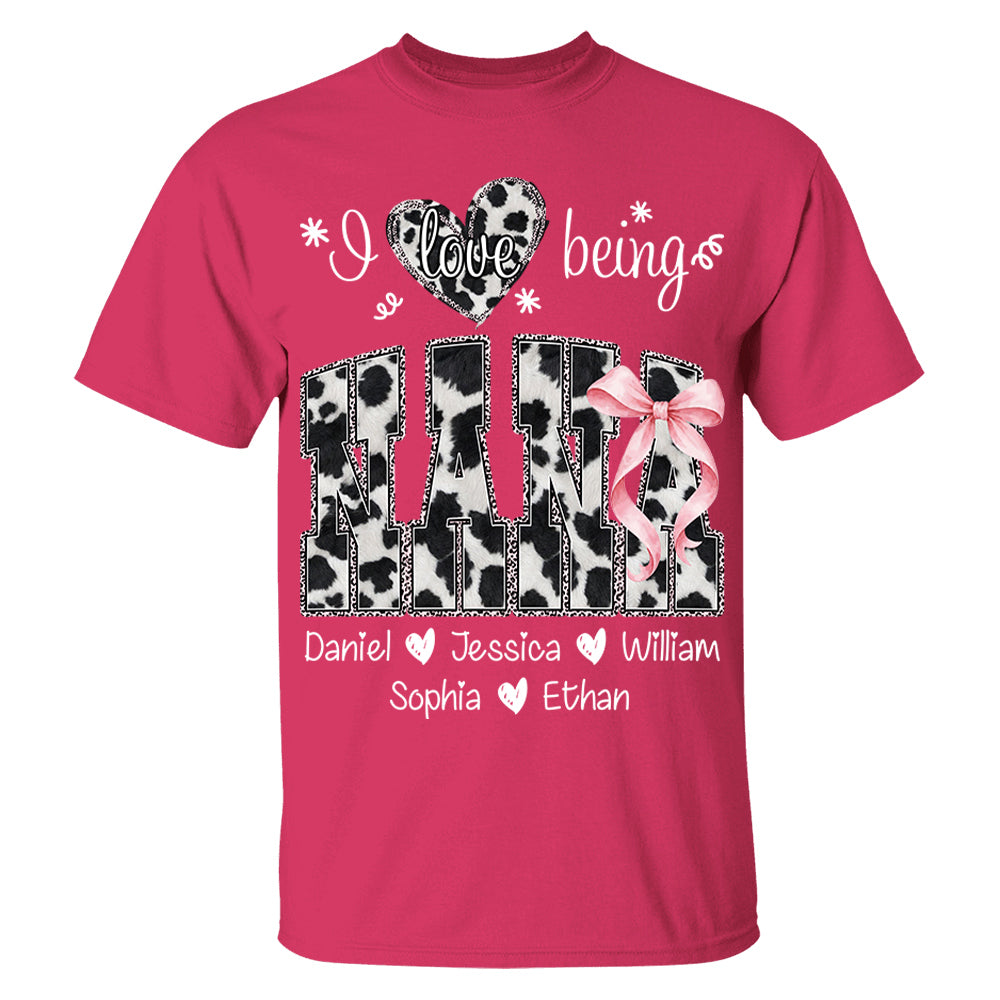I Love Being Nana Farmhouse Style Shirt with Names, Farmhouse Grandma Tee, Mother’s Day Gift for Nana VH01