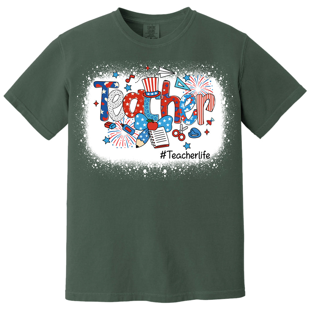 Personalized Teacher 4th of July Shirt - Custom Teacher's Level Nh00