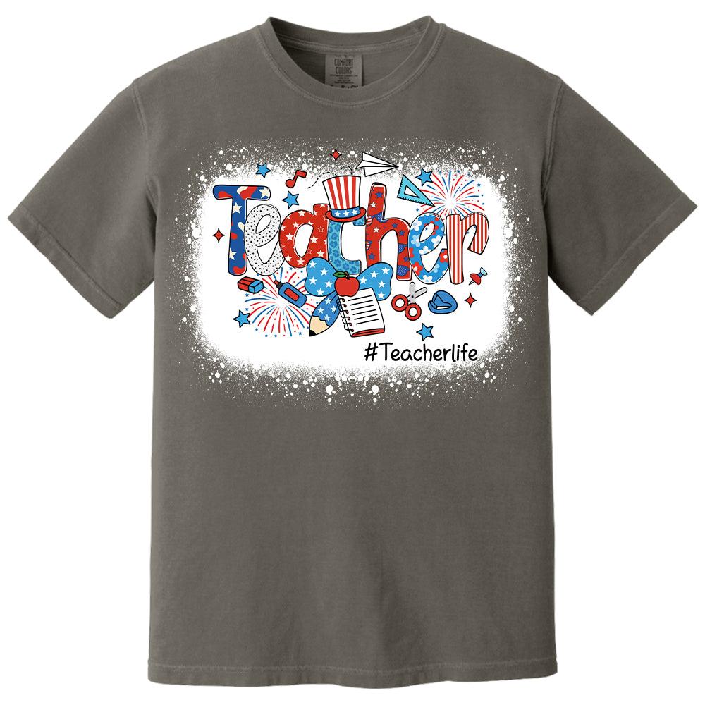 Personalized Teacher 4th of July Shirt - Custom Teacher's Level Nh00