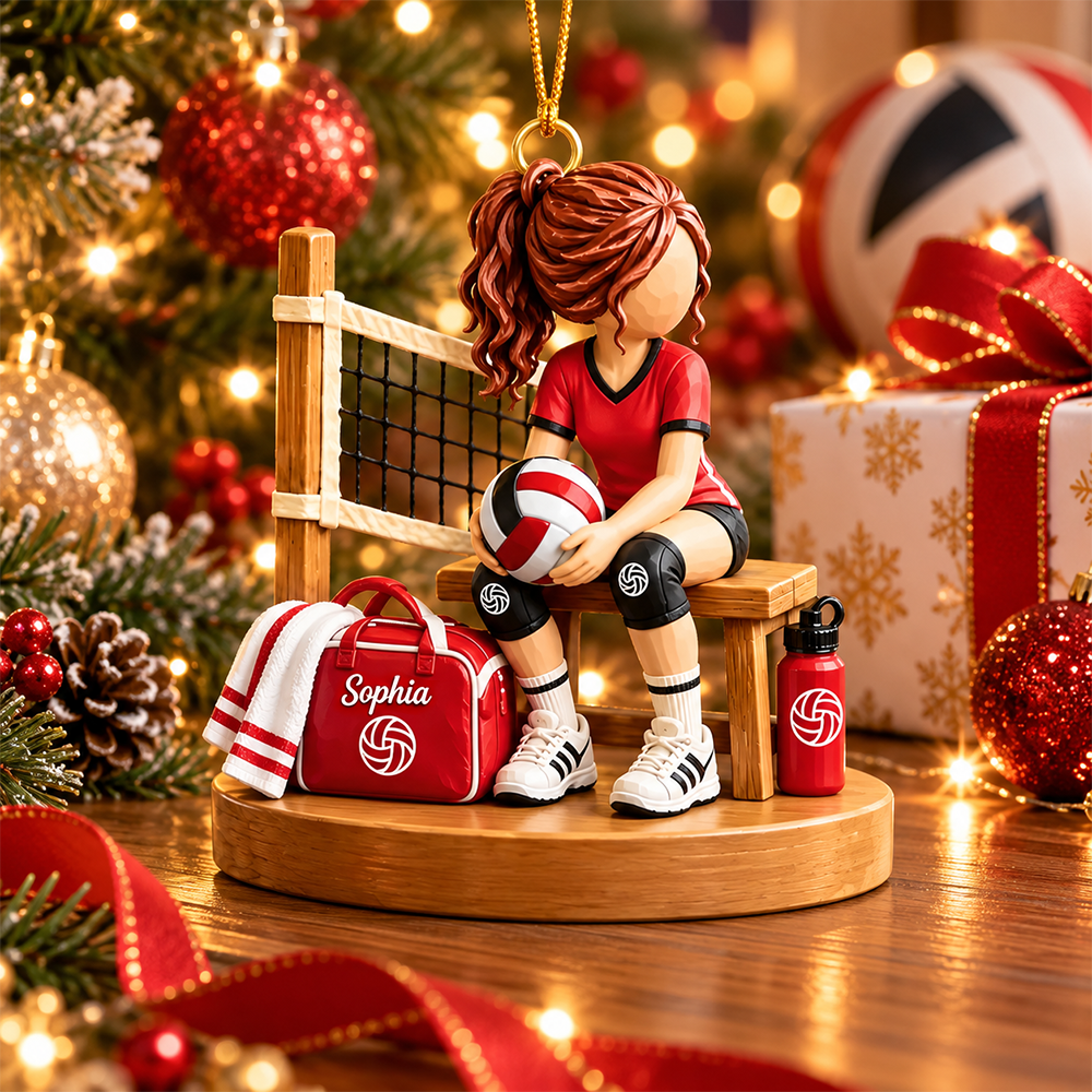 Personalized Volleyball Girl Christmas Ornament - Custom Volleyball Player Gift Hv01 