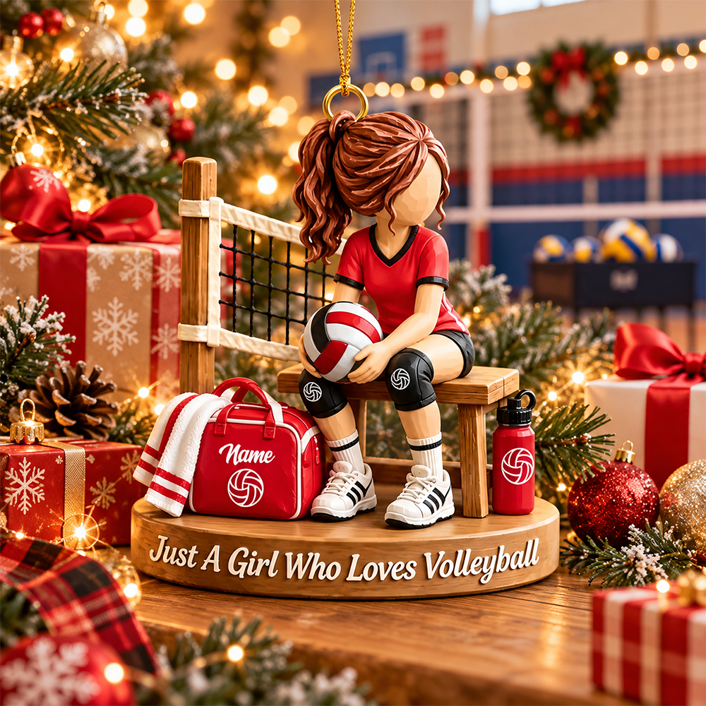 Personalized Volleyball Girl Christmas Ornament - Custom Volleyball Player Gift Hv01 