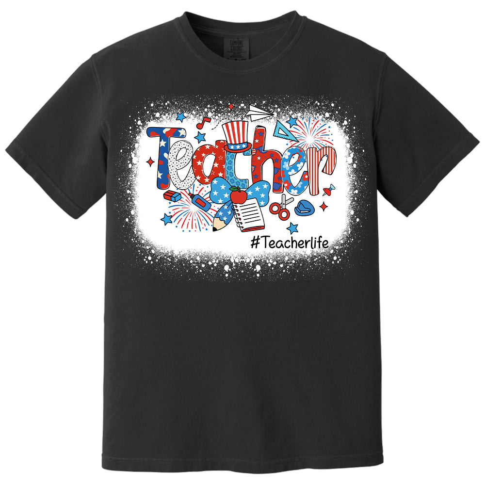 Personalized Teacher 4th of July Shirt - Custom Teacher's Level Nh00