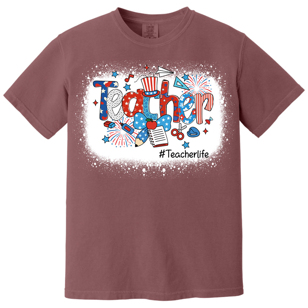 Personalized Teacher 4th of July Shirt - Custom Teacher's Level Nh00