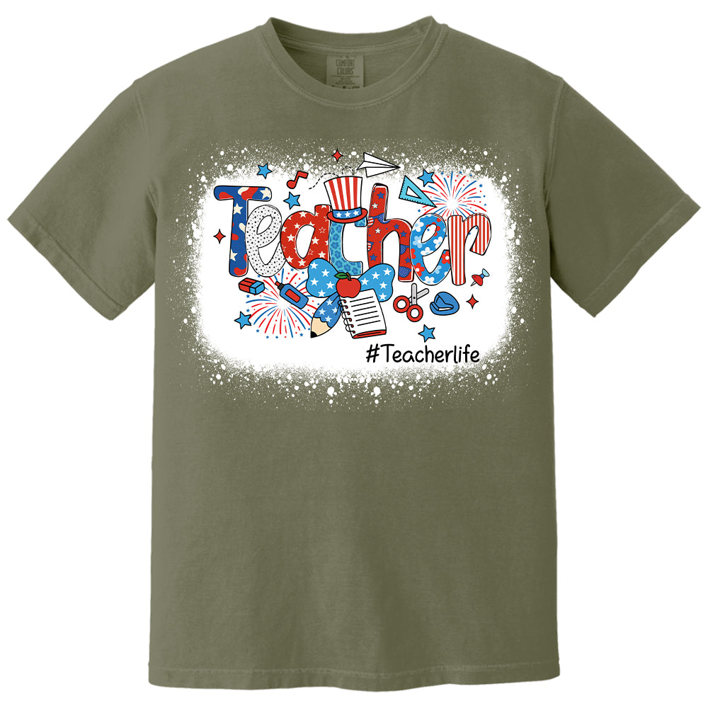 Personalized Teacher 4th of July Shirt - Custom Teacher's Level Nh00