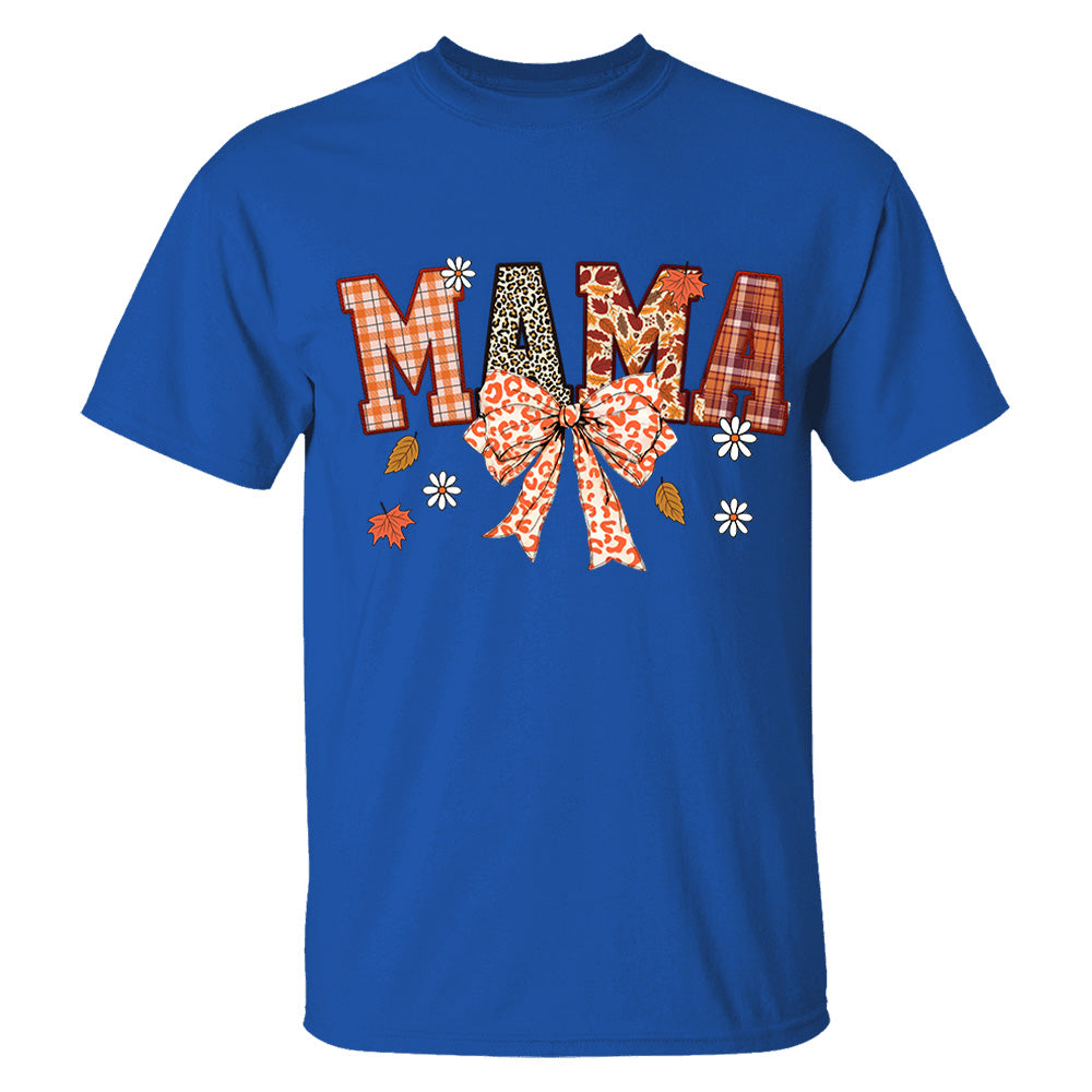 Custom Grandma Thankful Coquette Shirt, Autumn Season Coquette Bow Leopard Shirt