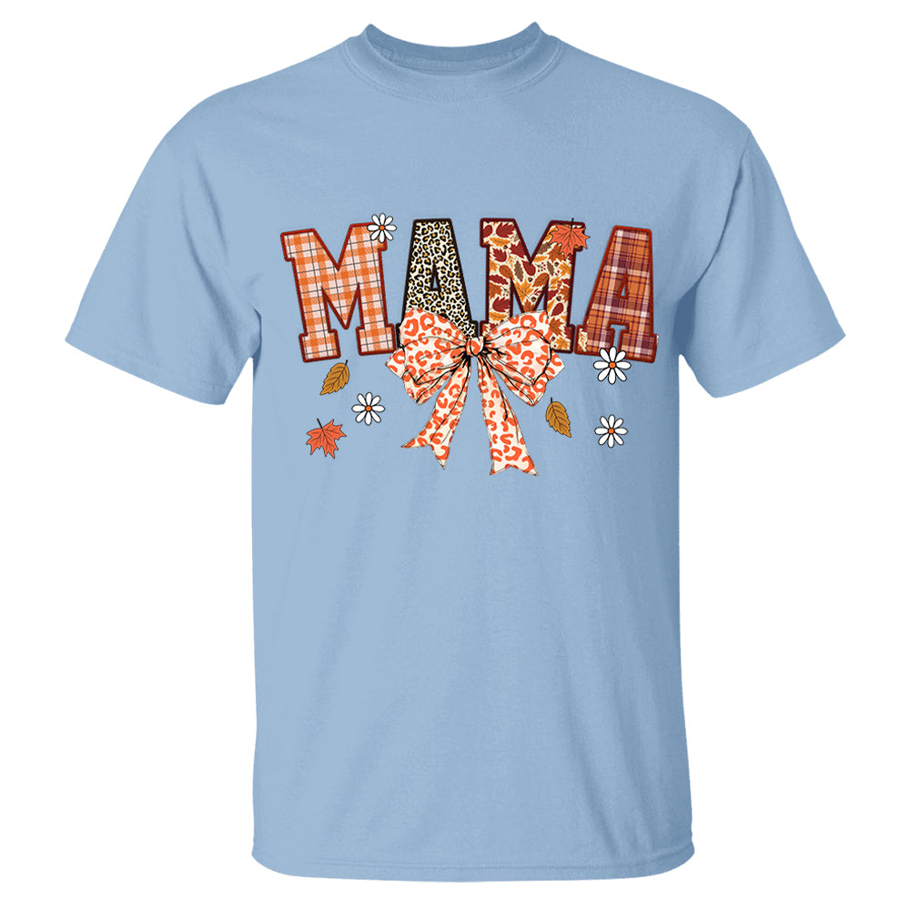 Custom Grandma Thankful Coquette Shirt, Autumn Season Coquette Bow Leopard Shirt