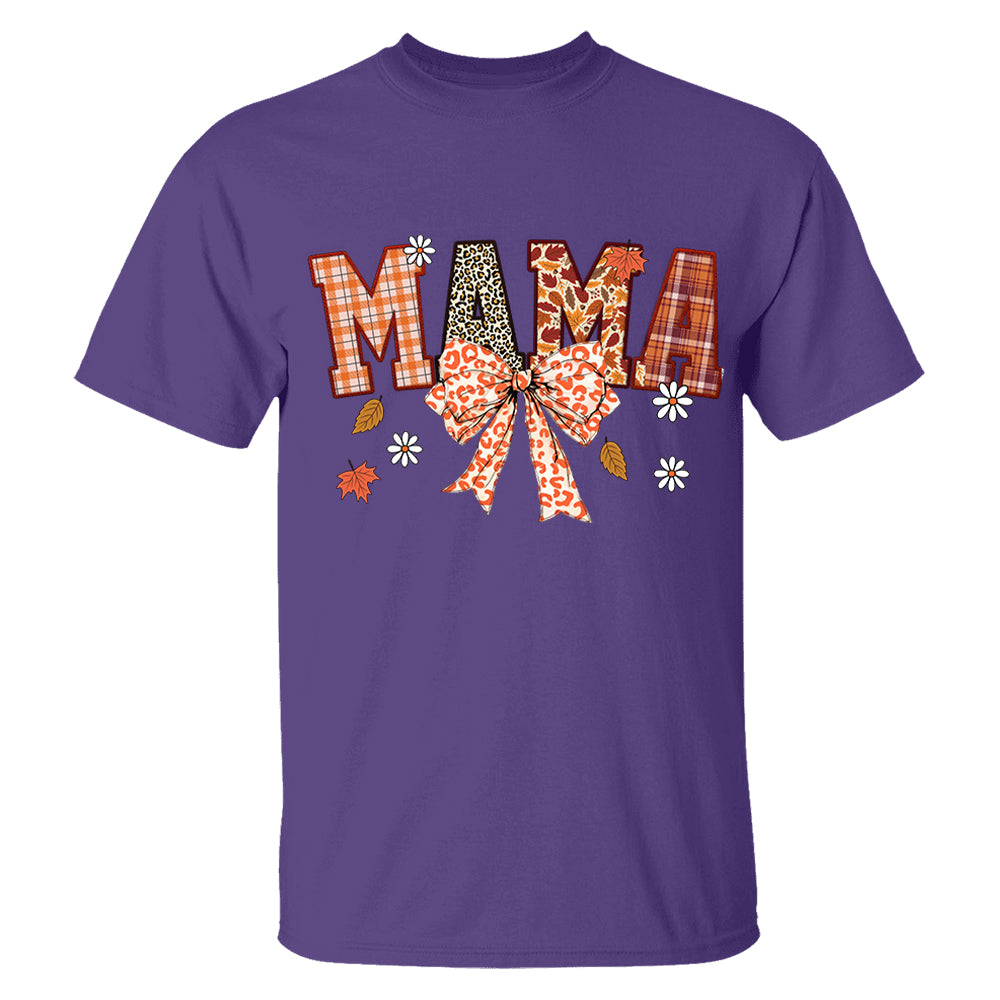 Custom Grandma Thankful Coquette Shirt, Autumn Season Coquette Bow Leopard Shirt