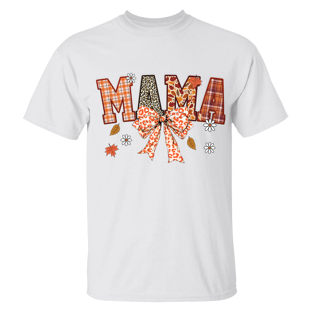 Custom Grandma Thankful Coquette Shirt, Autumn Season Coquette Bow Leopard Shirt