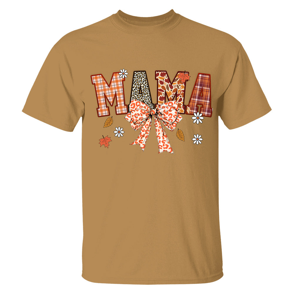 Custom Grandma Thankful Coquette Shirt, Autumn Season Coquette Bow Leopard Shirt
