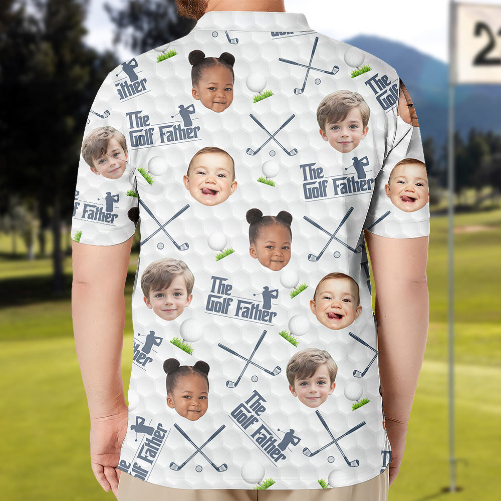 Customized Golf Father Polo Shirt featuring Personalized Face