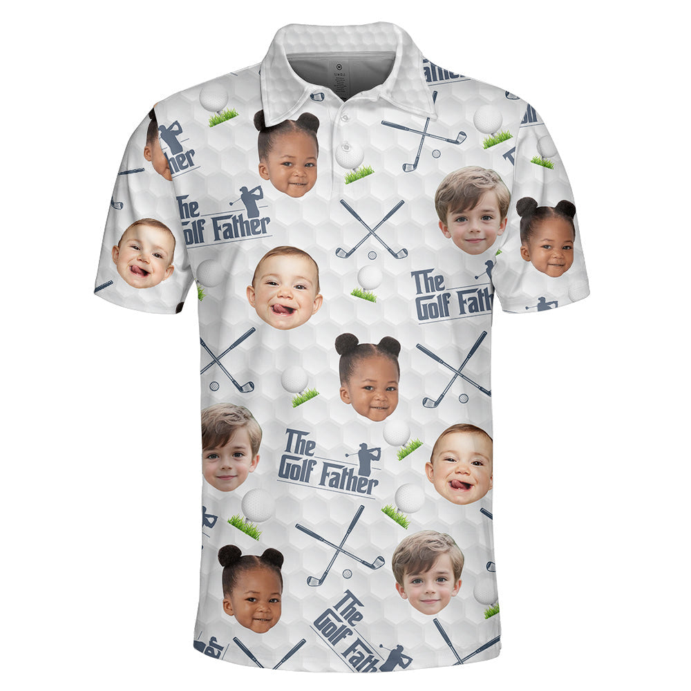 Customized Golf Father Polo Shirt featuring Personalized Face