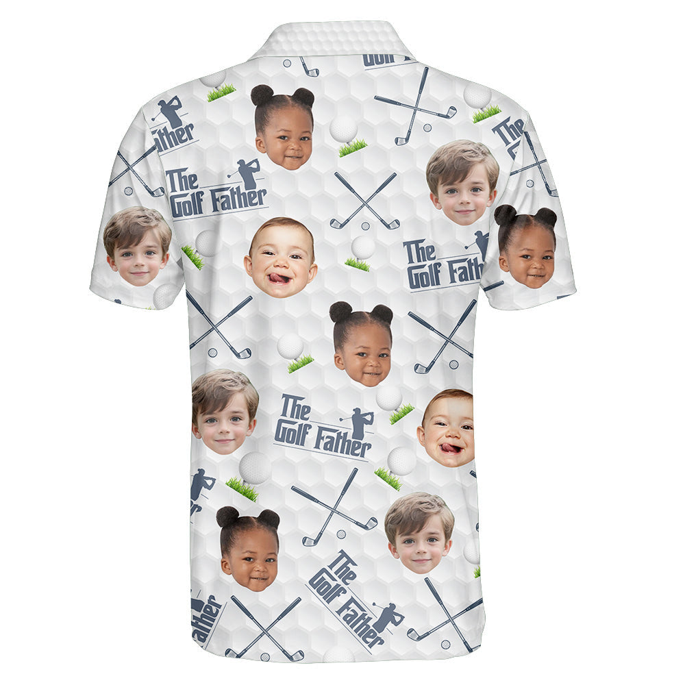 Customized Golf Father Polo Shirt featuring Personalized Face