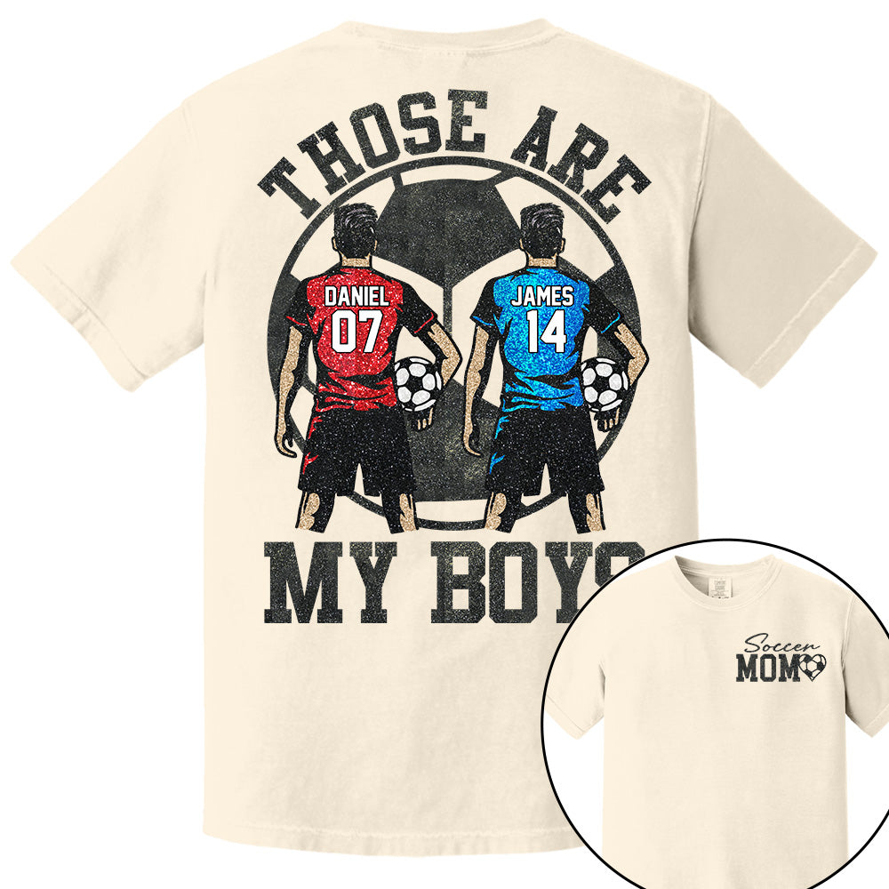 Personalized Soccer Mom Shirt, Those Are My Boy Sweatshirt, Soccer Kids Game Day Tee, Retro Cheer Mom Tee Na02