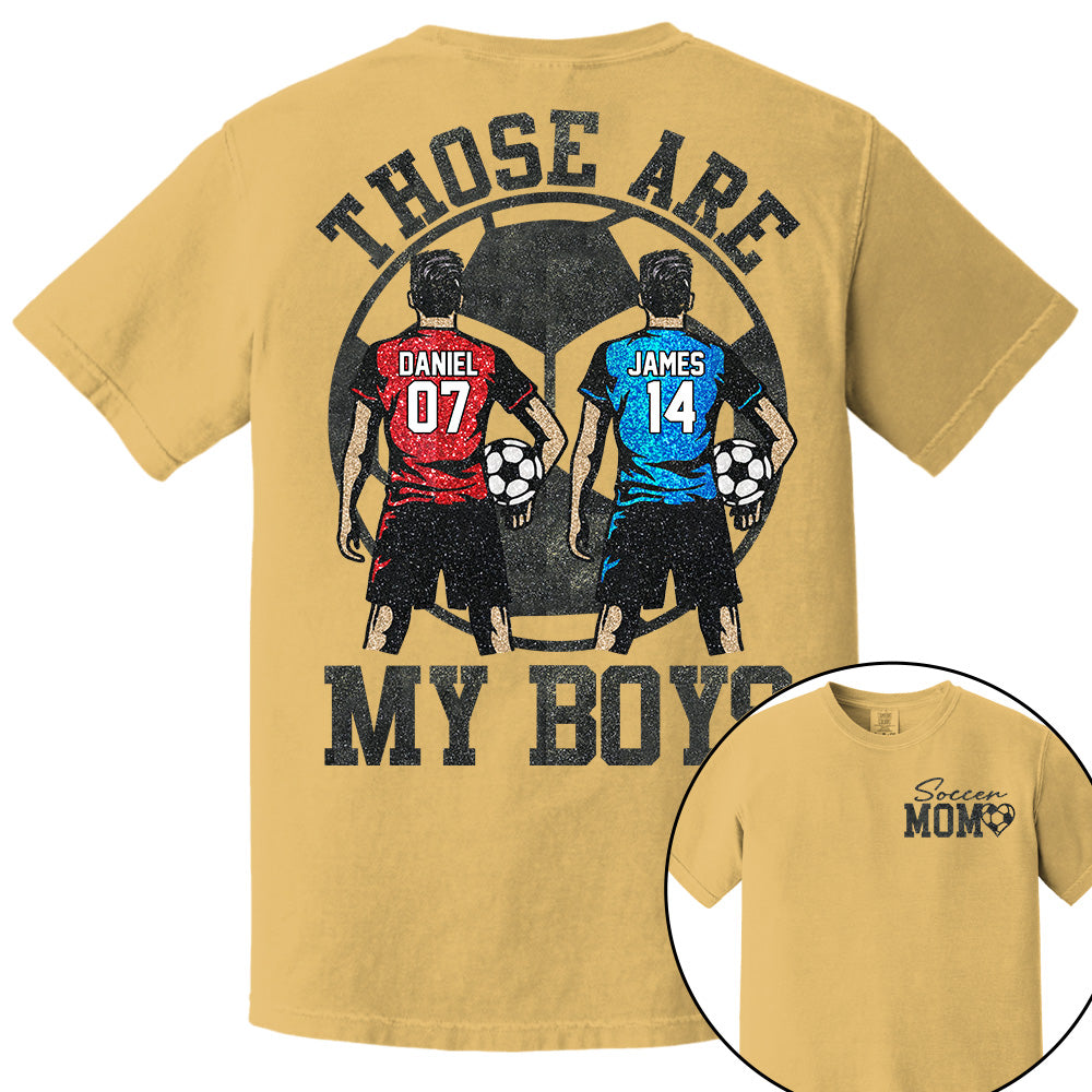 Personalized Soccer Mom Shirt, Those Are My Boy Sweatshirt, Soccer Kids Game Day Tee, Retro Cheer Mom Tee Na02