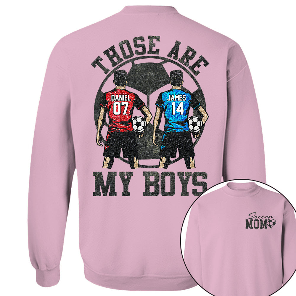 Personalized Soccer Mom Shirt, Those Are My Boy Sweatshirt, Soccer Kids Game Day Tee, Retro Cheer Mom Tee Na02