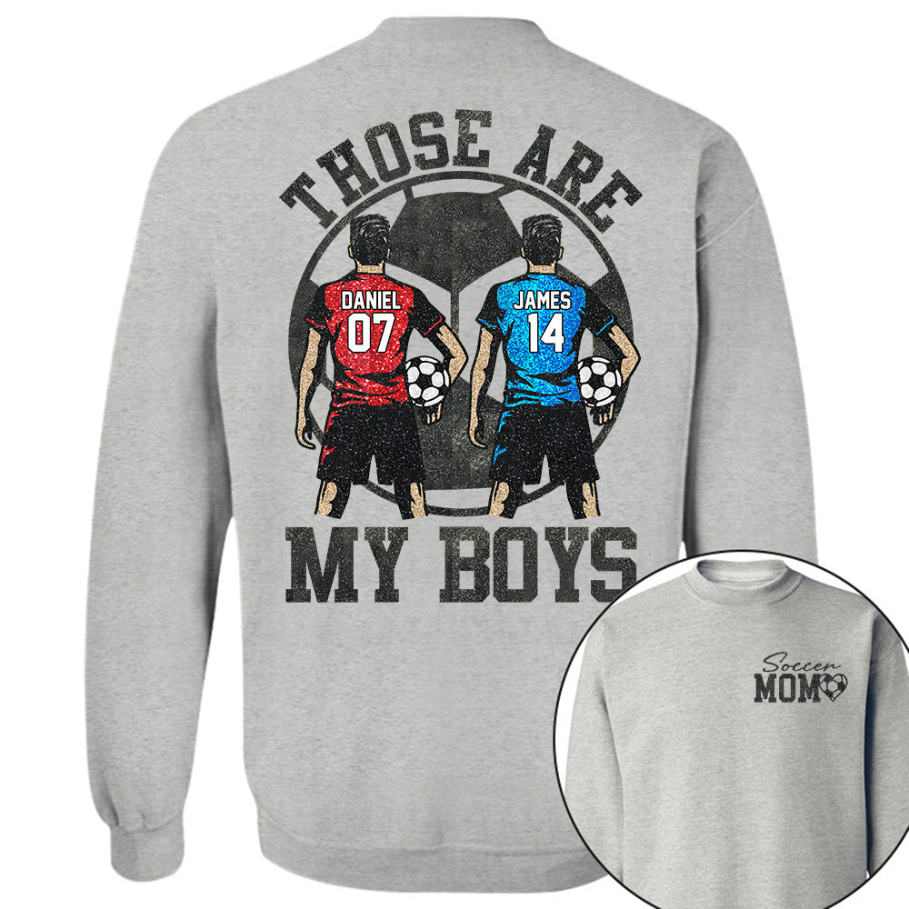Personalized Soccer Mom Shirt, Those Are My Boy Sweatshirt, Soccer Kids Game Day Tee, Retro Cheer Mom Tee Na02