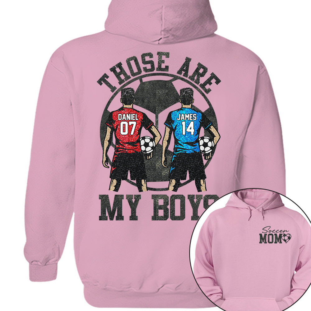Personalized Soccer Mom Shirt, Those Are My Boy Sweatshirt, Soccer Kids Game Day Tee, Retro Cheer Mom Tee Na02