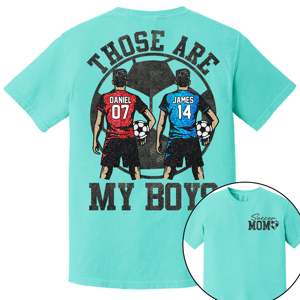 Personalized Soccer Mom Shirt, Those Are My Boy Sweatshirt, Soccer Kids Game Day Tee, Retro Cheer Mom Tee Na02