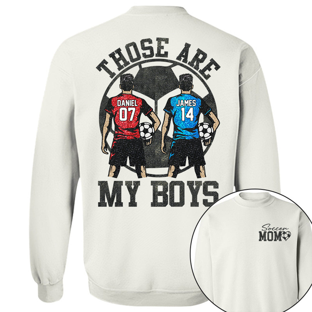 Personalized Soccer Mom Shirt, Those Are My Boy Sweatshirt, Soccer Kids Game Day Tee, Retro Cheer Mom Tee Na02