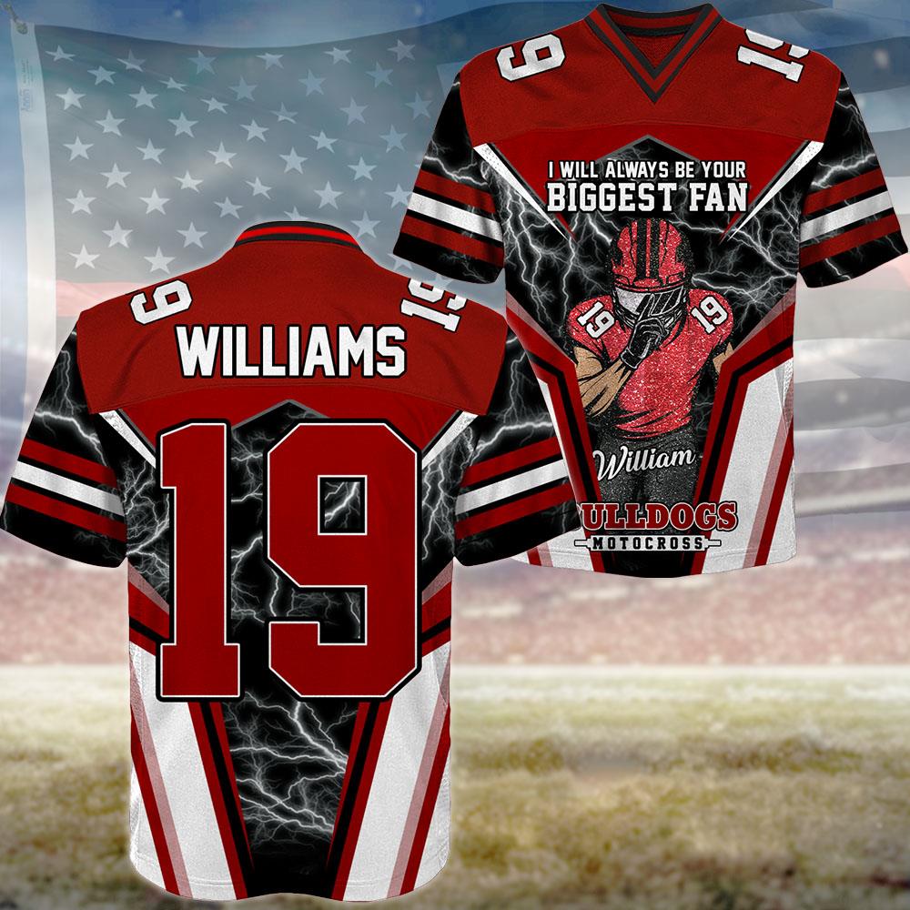 I Will Always Be Your Biggest Fan Personalized All Over Print Football Jersey For Football Mom Grandma Sport Family Vr2